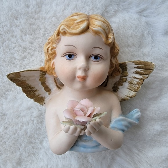 Vintage Porcelain Bisque 6" Cherub Angel Night Light Tilso-Norcrest-Lefton-Ardco - Picture 1 of 13